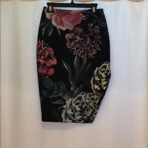 Black floral Skirt